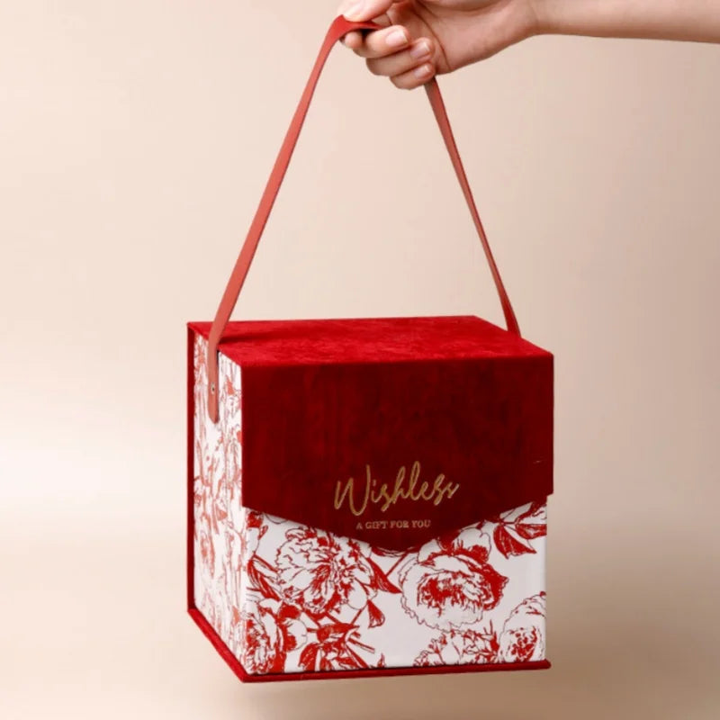 Custom Gift Boxes with Handle | Bulk MOQ 100 pcs