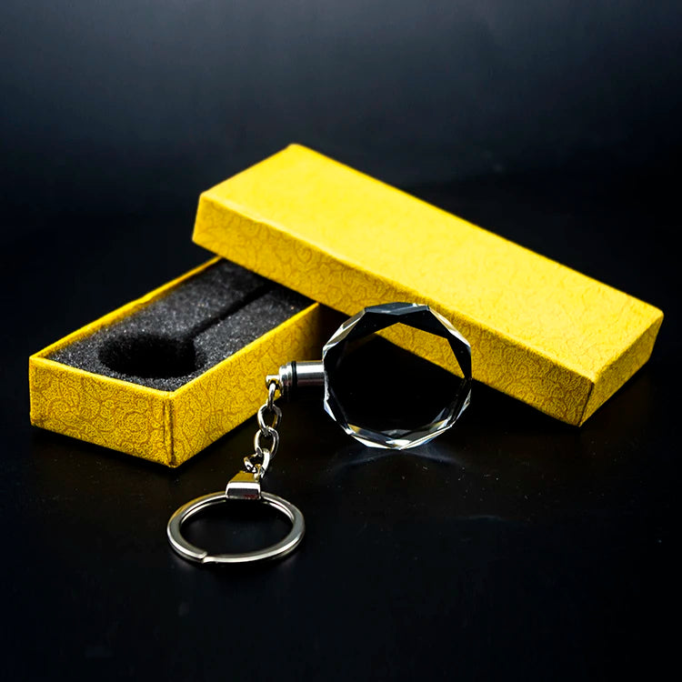 Custom Crystal Keychain with Engraving | MOQ 10 Pcs