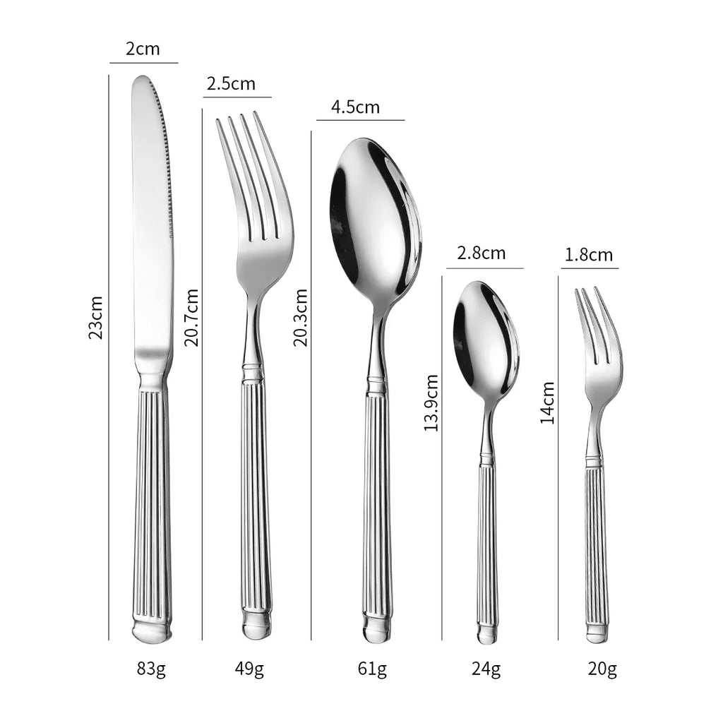 Roman Pillar Flatware Set | Nordic Gold | CE LFGB SGS | 100 MOQ