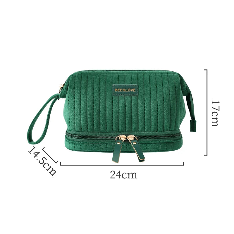 Custom Velvet Cosmetic Bags with Logo — Zipper Closure, Embroidery & Woven Labels