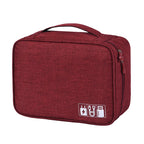 Custom Travel Electronics Organizer Bag 500pcs MOQ | Water-Resistant Cation Fabric, Logo Print