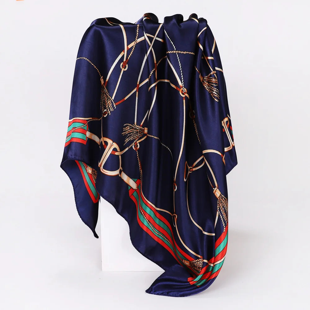 Custom Printed 90cm Square Scarf | 10 Pcs MOQ Wholesale Silk/Polyester Shawl
