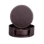 Custom Logo Leather Coasters with Holder | Wholesale OEM
