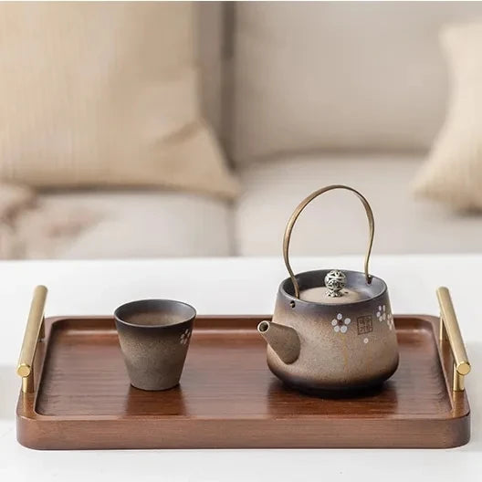 Custom Wooden Serving Trays with Stainless Steel Handle – 100 MOQ