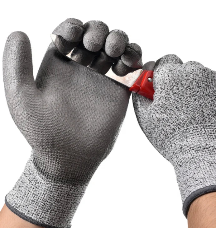 ANSI Level 5 Cut Resistant Gloves – HPPE, PU Coated, 7-Day Lead
