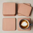 Custom PU Leather Coasters with Logo | MOQ 200 pcs