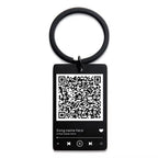 Custom Stainless Steel QR Code Keychain 500pcs MOQ | 6-Color Letterpress | Spotify Music Keyring