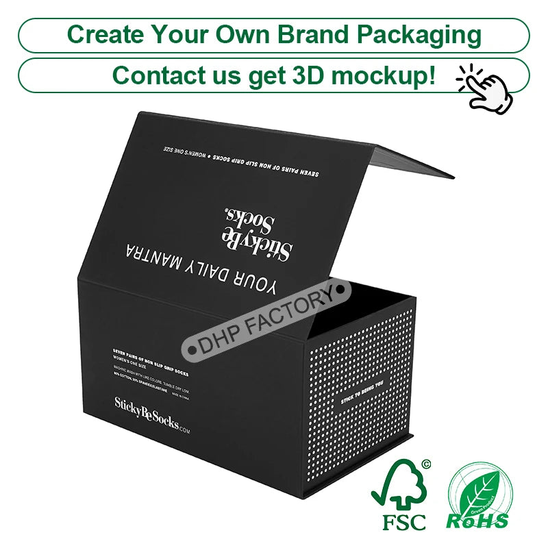 Custom Rigid Magnetic Box with Matte Black Finish | Luxury Packaging OEM Wholesale