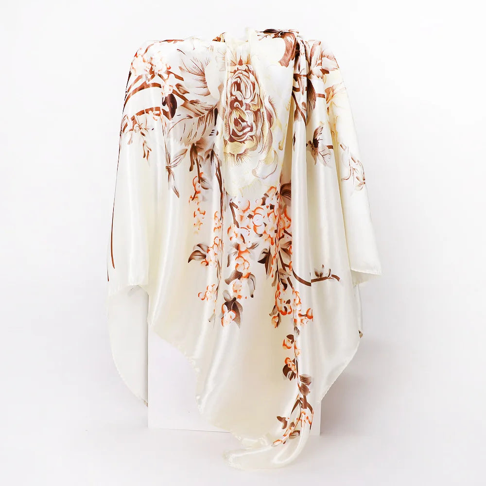 Custom Printed 90cm Square Scarf | 10 Pcs MOQ Wholesale Silk/Polyester Shawl