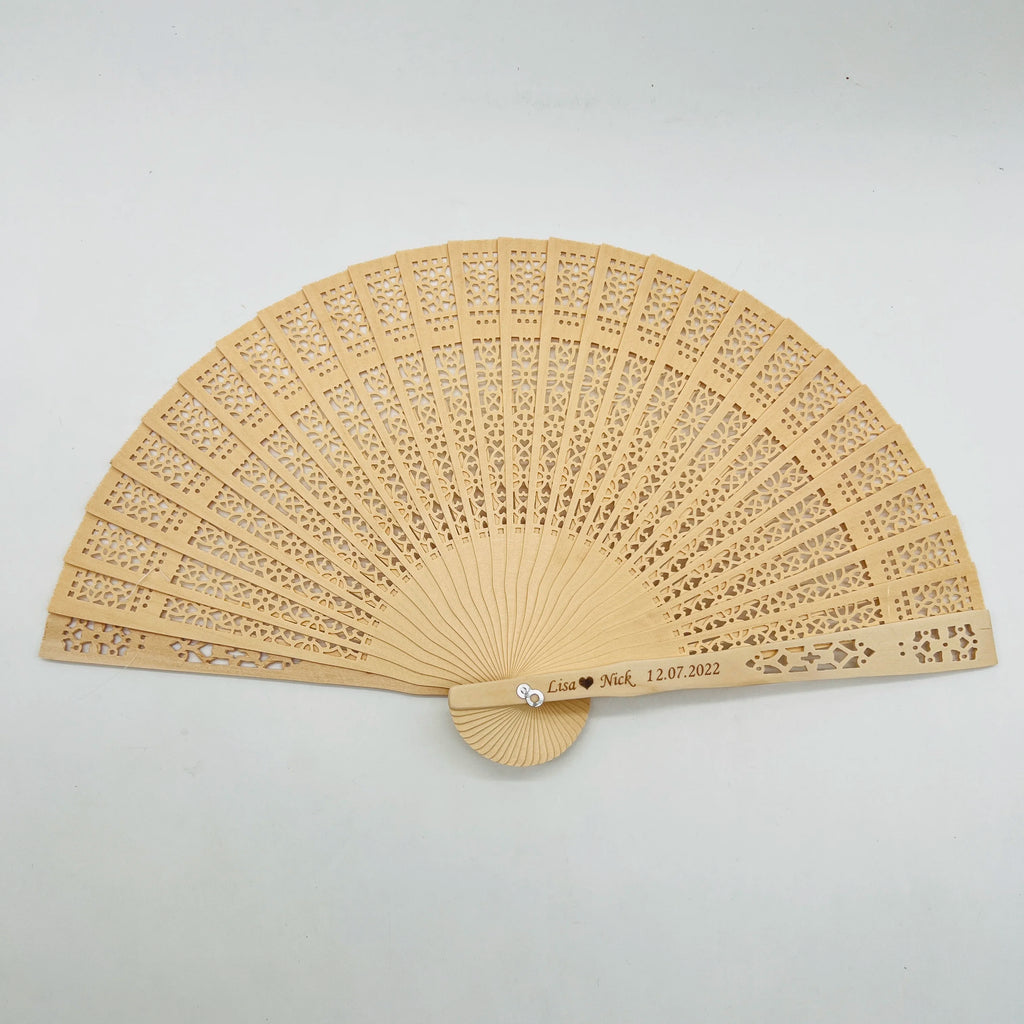 Custom Bamboo Wedding Hand Fans | Eco-Friendly Souvenir | Bulk Wedding Favors