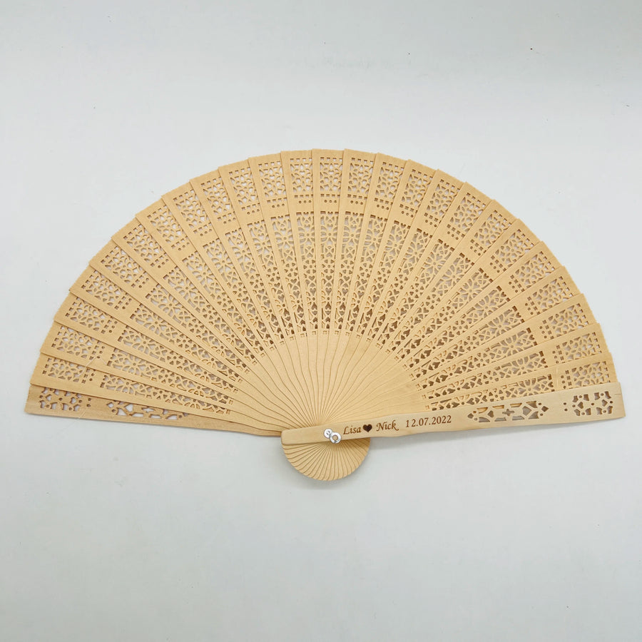 Custom Bamboo Wedding Hand Fans | Eco-Friendly Souvenir | Bulk Wedding Favors