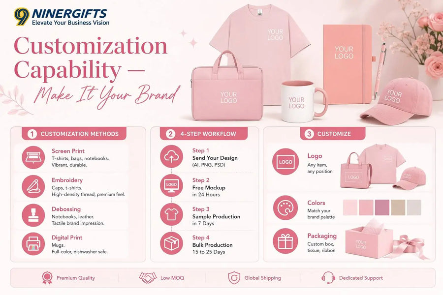 Custom Promotional Gift Sets with Logo – 100 Set MOQ, 7-Day Lead