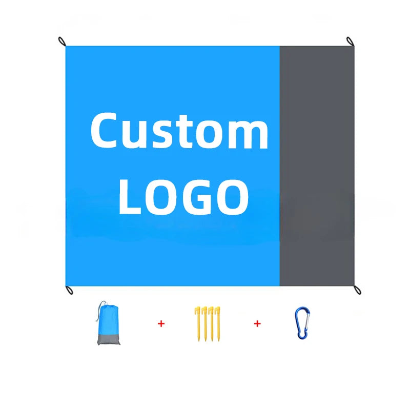 Custom Sand-Free Beach Mat 500pcs MOQ | Waterproof Foldable 210D Polyester, Logo Print for Camping