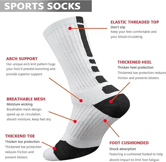 Custom Basketball Sport Socks with Logo | Bulk MOQ 100