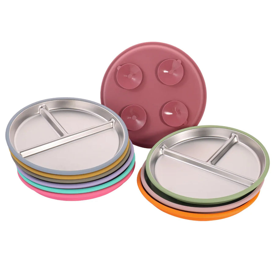 Custom 304 Stainless Steel Children's Plates with Logo | MOQ 10