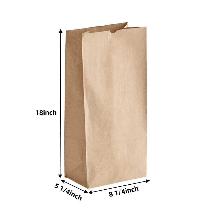 Custom Kraft Paper Bags 100% Recycled | Logo Printing | Restaurant Takeout