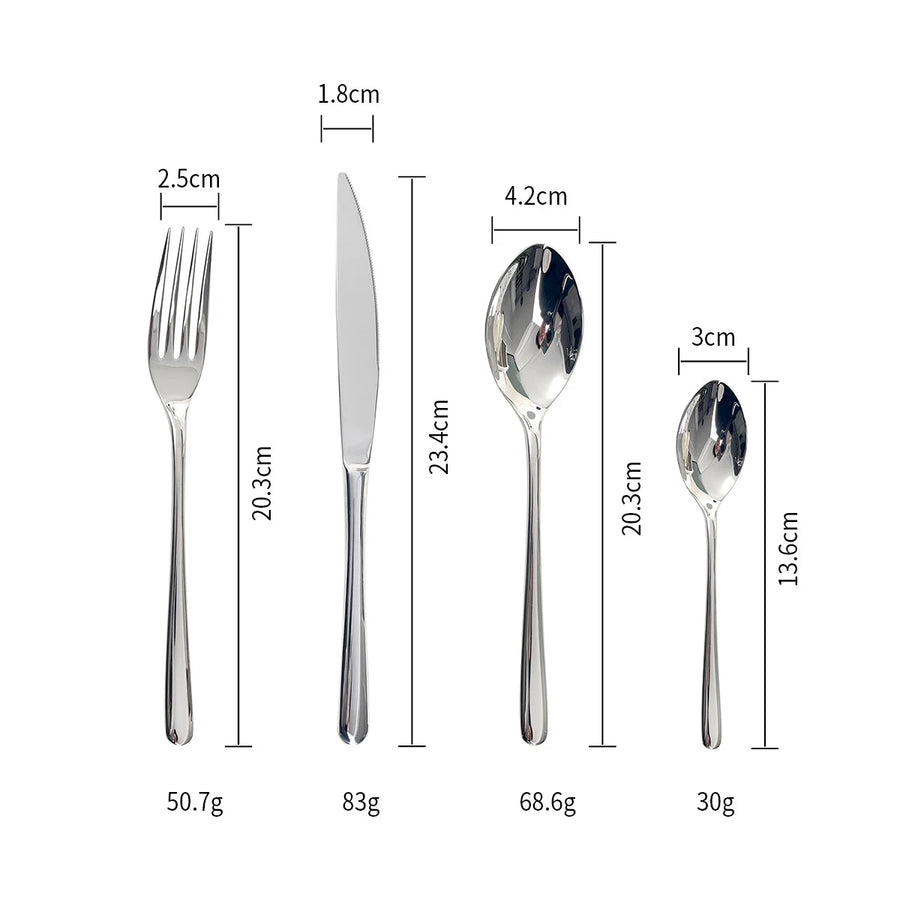 304 Stainless Steel Flatware Set | 300 MOQ | Super Mirror Polish | Custom