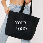 Private Label Canvas Tote Bag with Custom Logo – Large Capacity Everyday Shoulder Bag for Boutiques, Promotions & Eco Merch