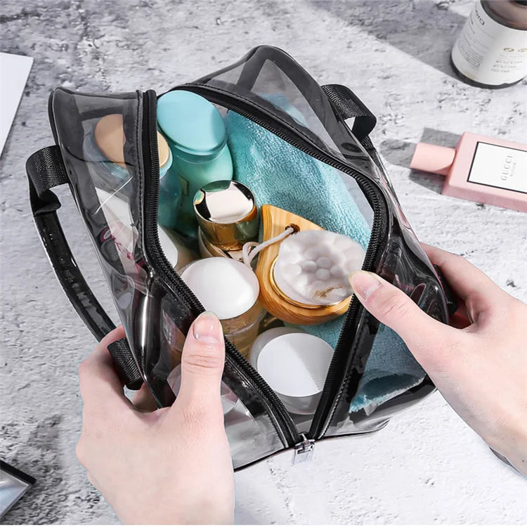 Custom PVC Cosmetic Bag with Logo | Wholesale Waterproof Travel Makeup Pouch