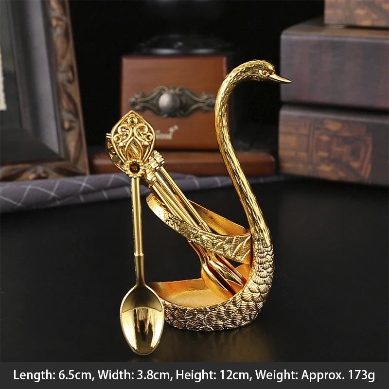 Swan Spoon Holder Set Zinc Alloy | Gold Silver | 1 MOQ | Custom Logo