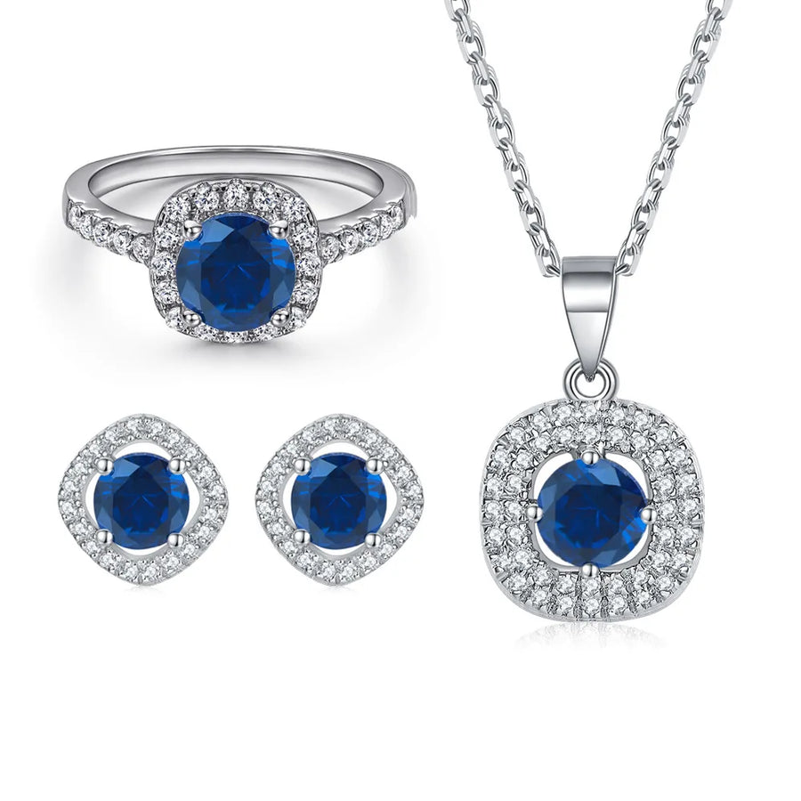 Custom 925 Silver CZ Jewelry Set with Private Label | MOQ 3
