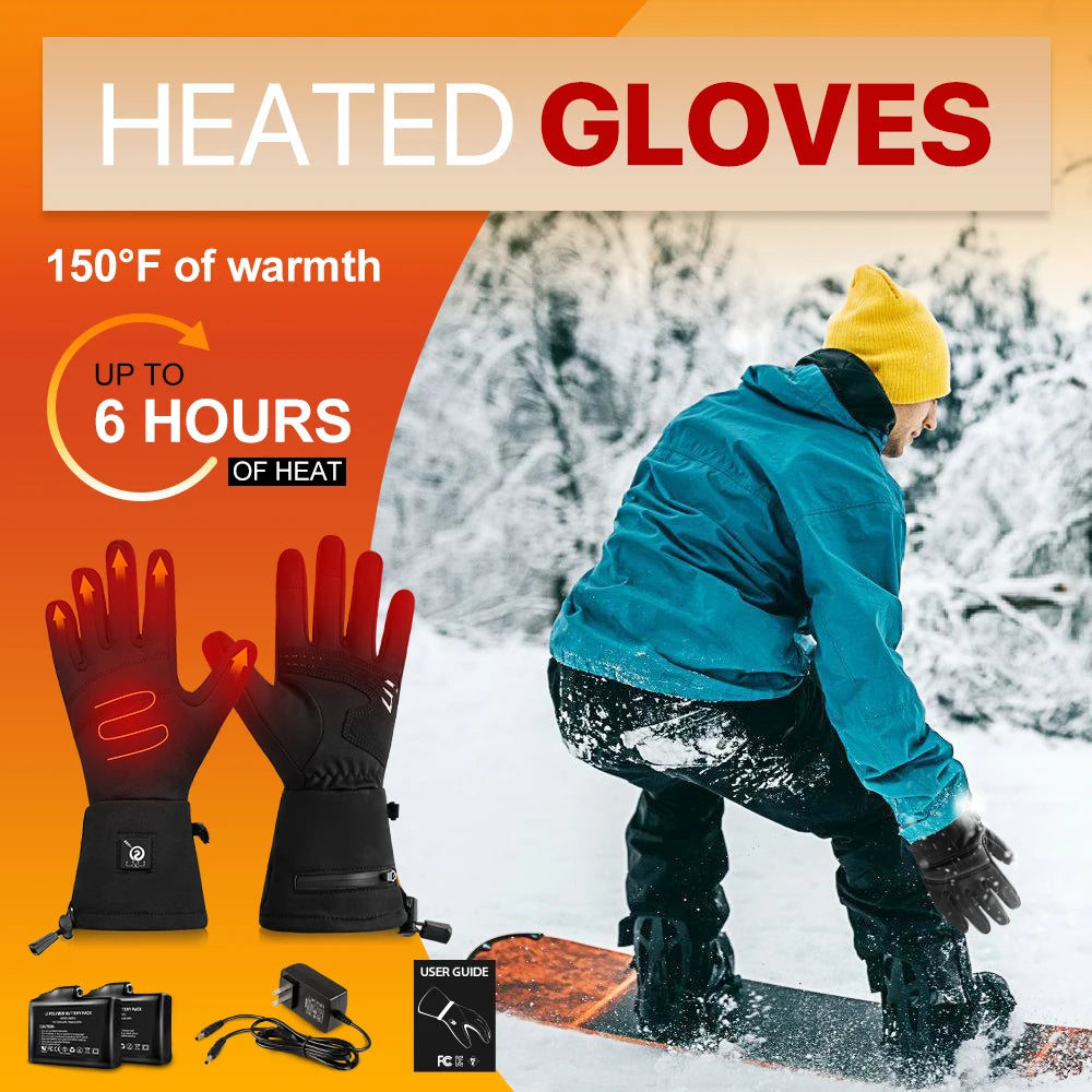 Custom Heated Cycling Gloves with Logo | Rechargeable Battery Warm