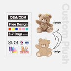 Custom Plush Toys with Logo – 2-Piece Sample, EN71/ASTM Certified