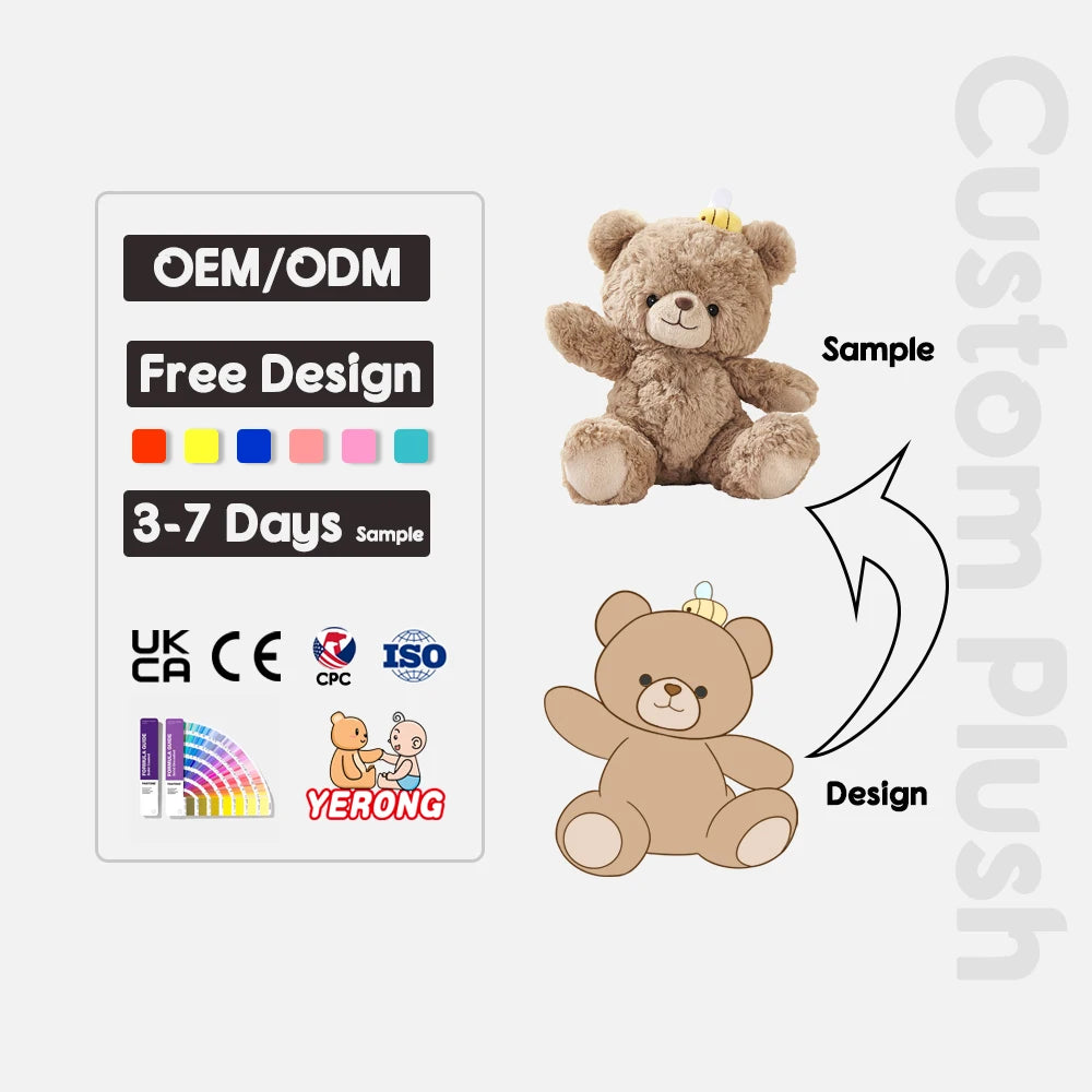 Custom Plush Toys with Logo – 2-Piece Sample, EN71/ASTM Certified