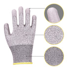 EN388 Cut Level 5 HPPE Anti-Cut Work Gloves – PU Coated Safety Gloves with Custom Logo