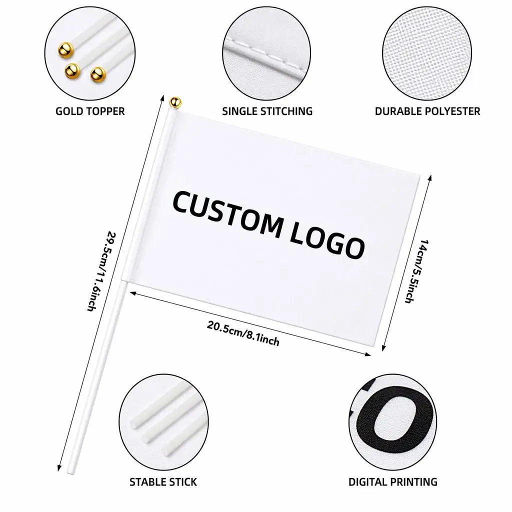 Custom Tour Guide Flags with Logo – 100 MOQ, 5-Day Lead