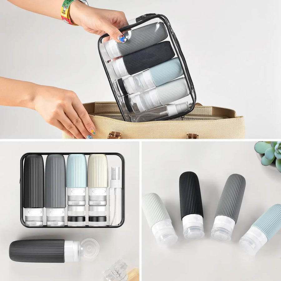 Eco-Friendly Travel Bottle Set — 16-Piece, TSA Approved, 7-Day Lead