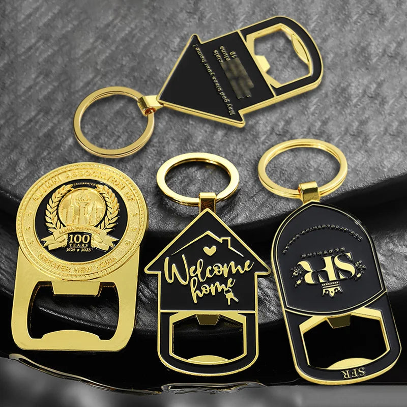 Custom Zinc Alloy Bottle Opener Keychain | 2D 3D Logo