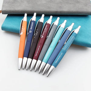 Custom Rubber Coated Pen 1.0mm | Orange Promotional Pen | 50pc MOQ