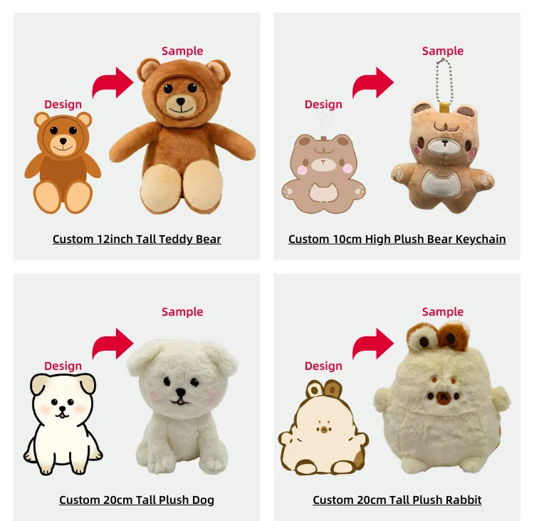 Custom Plush Toys 31-50cm PP Cotton | 500 MOQ Corporate Gifts Branded