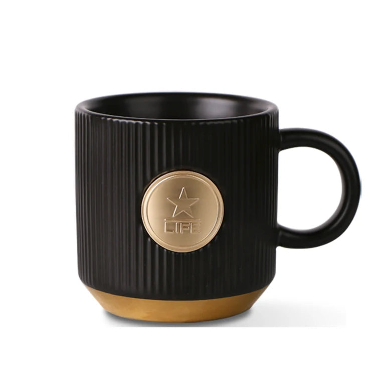 3D Embossed Metal Logo Mugs | 300 MOQ | 15-Day Lead Time