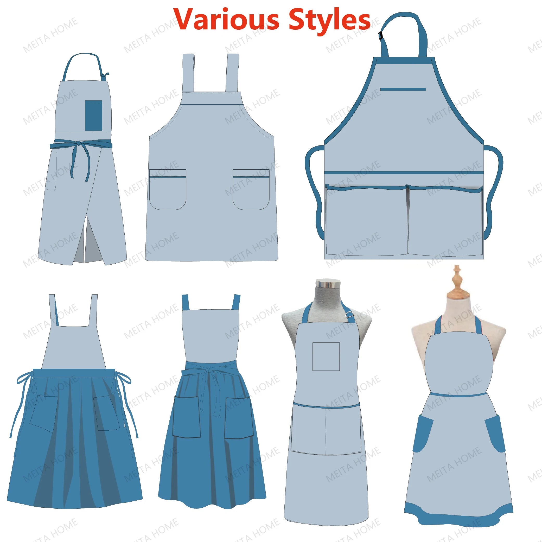 Custom Cotton Canvas Cross Back Chef Aprons | 200 MOQ Heat Resistant Kitchen Uniforms