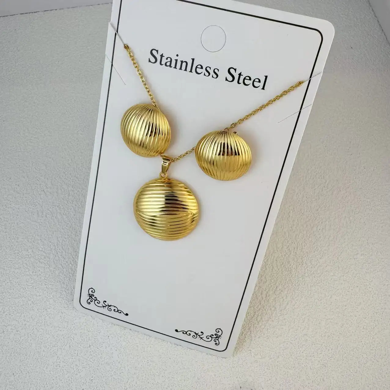 Custom 18K Gold Plated Stainless Steel Jewelry Set | MOQ 2