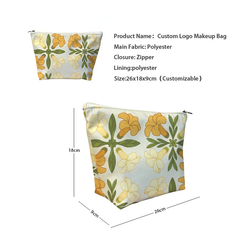 Custom Polyester Cosmetic Bags: 15-Day Lead, XS-XXXL Sizes | Waterproof Zipper Pouches with Logo