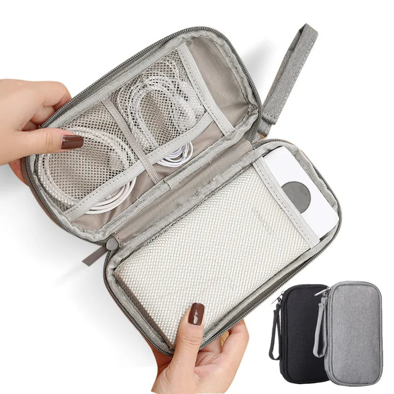 Custom 600D Oxford Cable Organizer Bag with Logo | Bulk 100pc MOQ for Conference Giveaways & Employee Kits