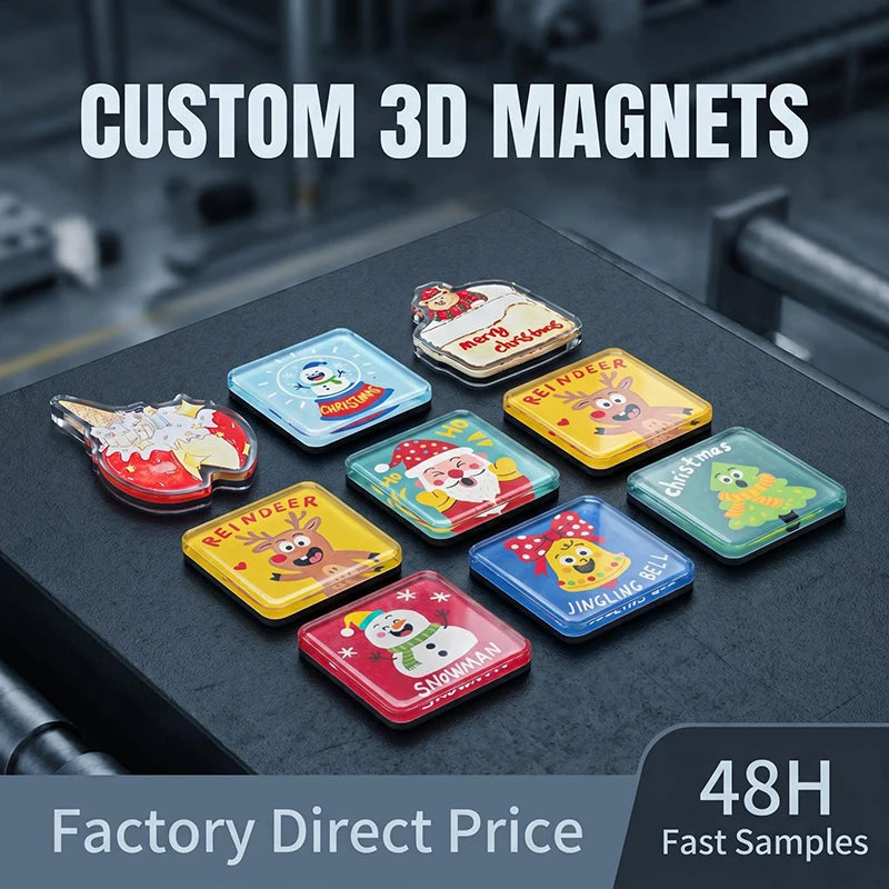 Custom Christmas Acrylic Fridge Magnets Wholesale | MOQ 1000