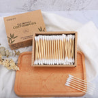 Eco-Friendly Cotton Buds 200pcs | Bamboo Sticks | Kraft Box | Bulk