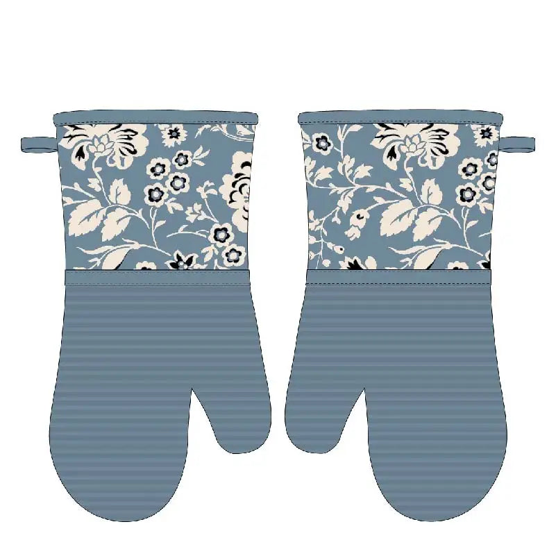 Printed Oven Mitts | Cotton Silicone Heat Resistant Gloves