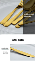 24-Piece Gold Flatware Set | PVD Coating | EU/FDA Certified | 100 MOQ