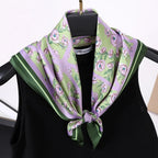 Square Silk Scarf | Digital Print | Custom Logo | 100 MOQ | Women's Fashion