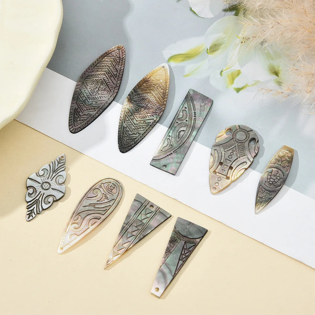 Custom Carved Mother Pearl Shell Charm | DIY Jewelry Making