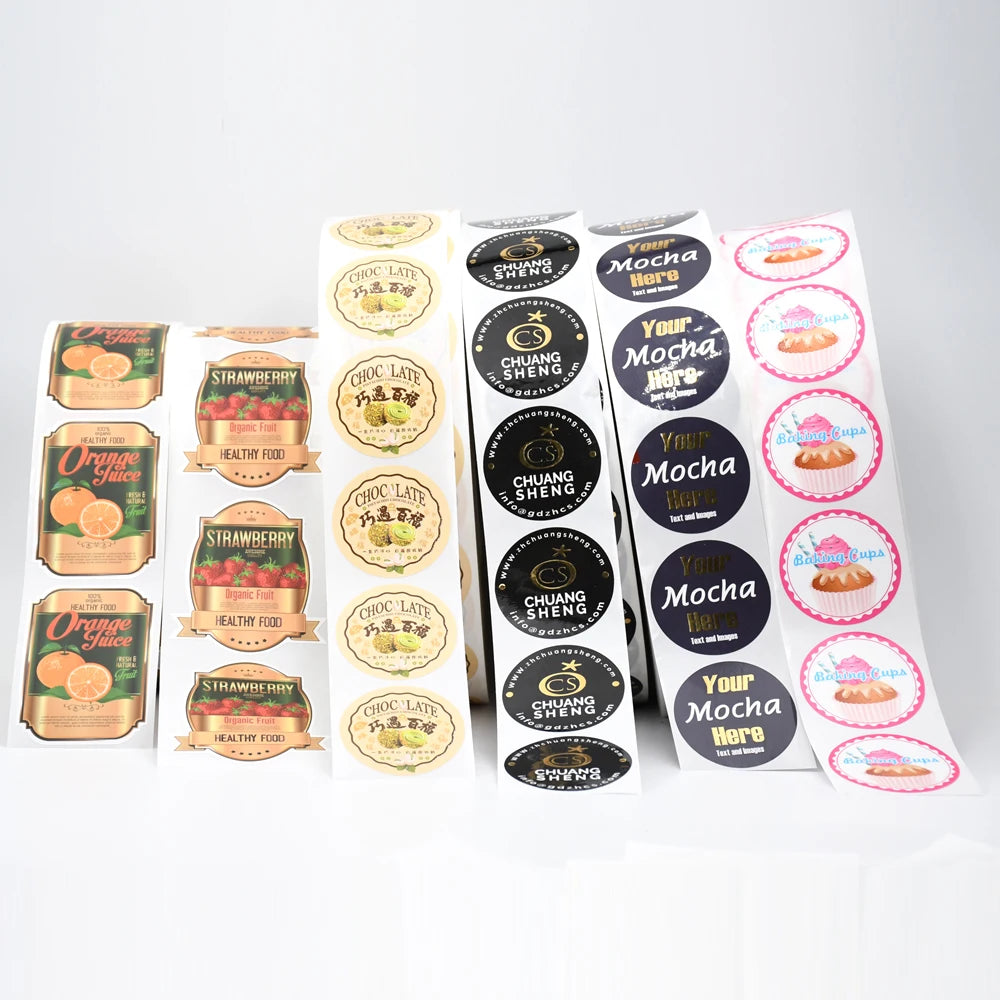 Custom Round Label Stickers with Logo | Waterproof PVC Bulk MOQ 100