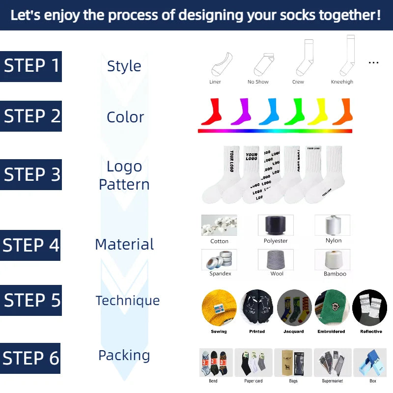 Custom Cotton-Bamboo Socks with Logo | MOQ 100 | 40-Day Lead Time