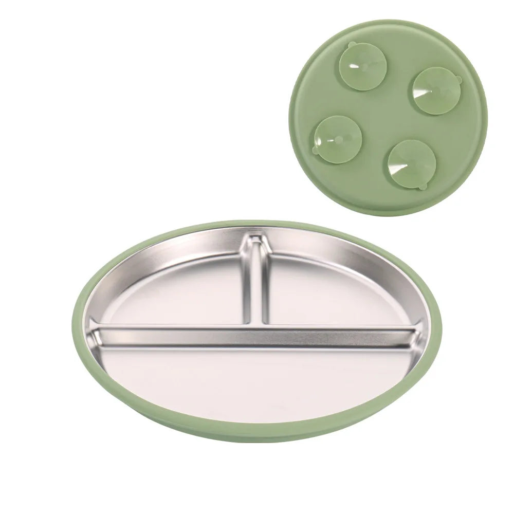 Custom 304 Stainless Steel Children's Plates with Logo | MOQ 10