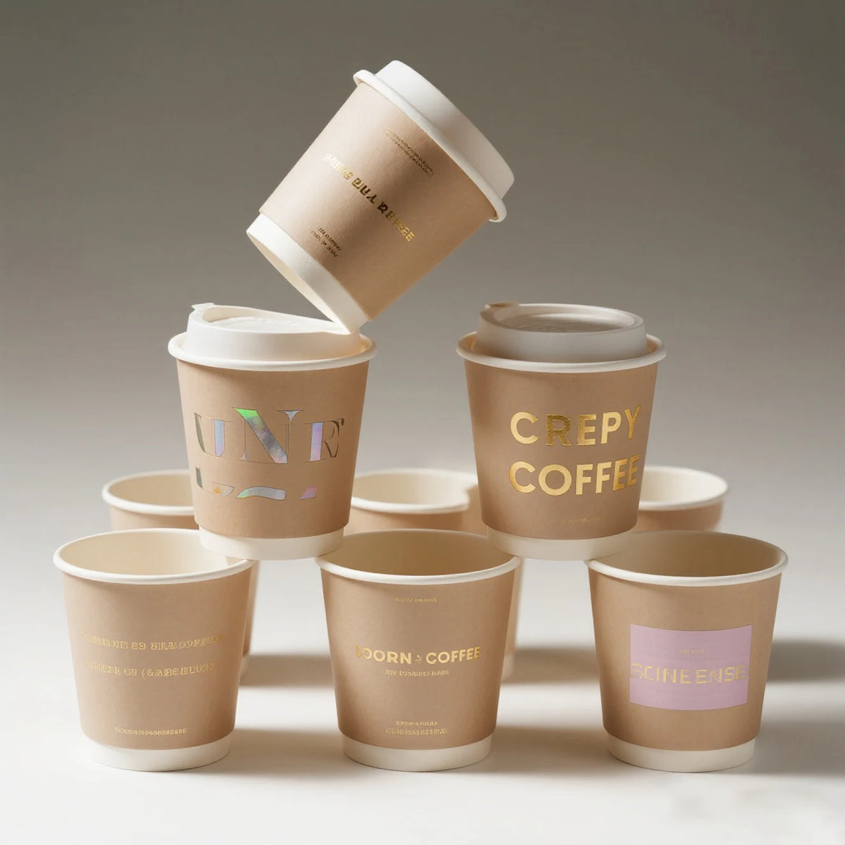 Wholesale Disposable Double Wall Paper Coffee Cup with Lids