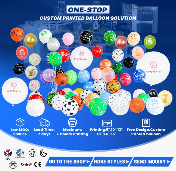 Custom Printed Anime Latex Balloons 5-36 Inches | EN71 CE Certified | Bulk Event Decorations